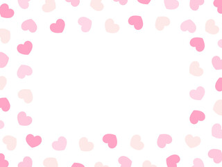 シンプルで可愛いハート柄のフレーム素材 ピンク