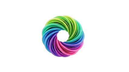Colorful Twisted Ring on White Background