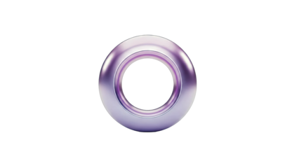 Metallic Purple Ring Shape on White Background