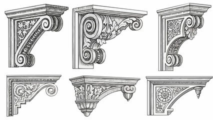 Collection of ornate architectural corbels and brackets. © Iwan