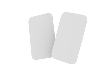 plastic credit card vertical mockup on white background. 3d illustration