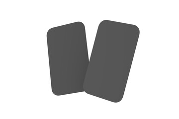 plastic credit card vertical mockup on white background. 3d illustration