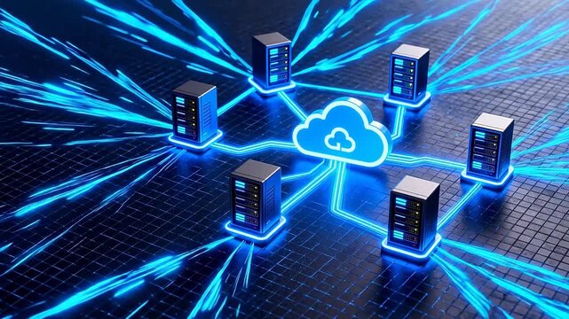 Cloud network with server towers