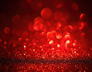 Abstract image of red bokeh, blurred lights, and sparkling glitter