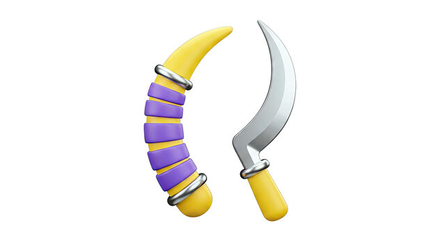 3D Rendered Khopesh and Kukri Knives