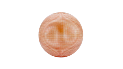 Orange Sphere with Grid Pattern