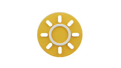 Yellow sun symbol with white accents on a white background