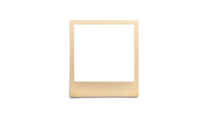A minimalist square Polaroid-style photo frame with a thicker bottom border and rounded corners, presented against a pure white background. It features a warm beige ivory matte finish and has clean li
