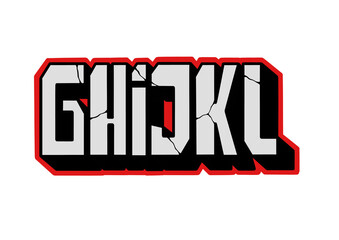 textured alphabet font set graffiti blockbuster style design