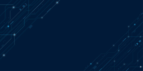 Obraz premium Vector structure circuit computer cube technology business blue abstract background.