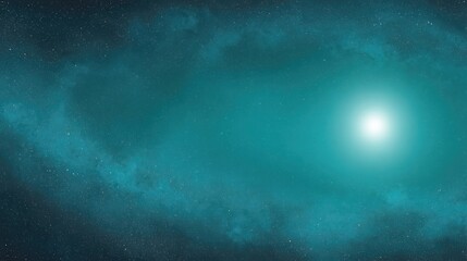 Fototapeta premium Starry night sky with bright light source and Milky Way galaxy. Deep space cosmic background with stars and nebula