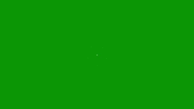 Twinkling Stars Animation with White Cartoon Vector Stars, Gentle Blinking Motion, Flat Doodle Sparkle Style, Magical Shining Light Effects on Green Screen Background