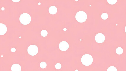 White polka dots on a soft pink background pattern.