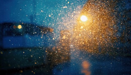 Fototapeta premium Abstract night scene with lights and rain drops effect.