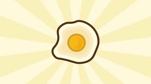 4K video Food Footage animation with sunny side up egg Illustration. 4k video animated with sunny side up egg for know Healthy Food, Fast Food, Junk Food.Ideal for presentations