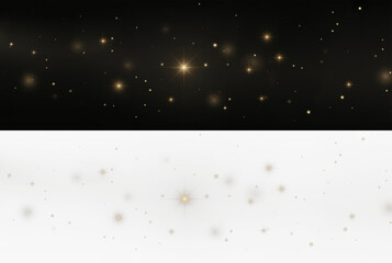 Golden Sparkles Light Effect on Dark Background with Glitter, an abstract festive design.