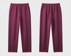 Blank Hot Pink Sweatpants Mockup, Front and Back View for Activewear and Loungewear, Isolated on White Background © Drip