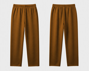Blank Orange Sweatpants Mockup, Front and Back View for Activewear and Loungewear, Isolated on White Background © Drip