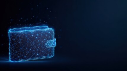 A mesmerizing display of digital wallet, a futuristic vision of financial technology. ..Created with Generative AI, not depicting real subjects.