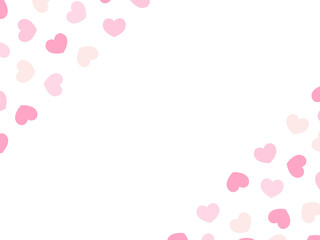 シンプルで可愛いハート柄のフレーム素材 ピンク