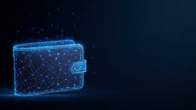 A mesmerizing display of digital wallet, a futuristic vision of financial technology. ..Created with Generative AI, not depicting real subjects. - Powered by Adobe