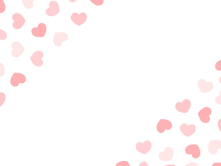 シンプルで可愛いハート柄のフレーム素材 赤