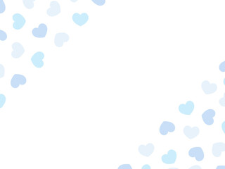 シンプルで可愛いハート柄のフレーム素材 ブルー