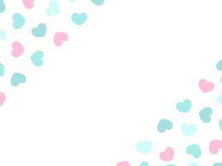 シンプルで可愛いハート柄のフレーム素材 緑 ピンク