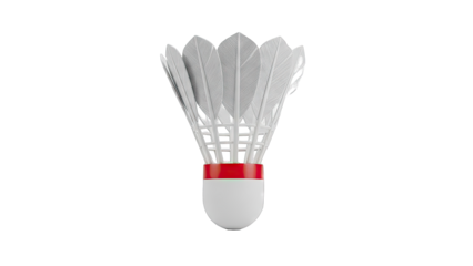 White Badminton Shuttlecock with Red Band