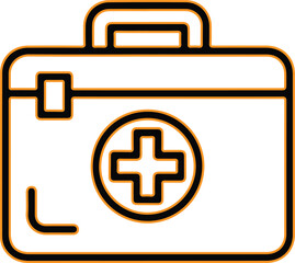 Obraz premium Medical briefcase icon first aid symbol