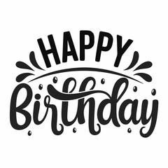 Obraz premium Vector art of happy birthday calligraphy isolated on a white background