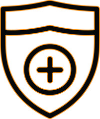 Fototapeta premium Shield icon with plus sign inside