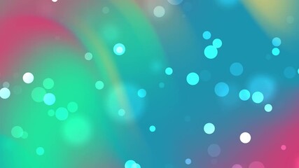 A playful blend of pink, green, and blue gradients with floating soft-focus circles and colorful light spots - Powered by Adobe