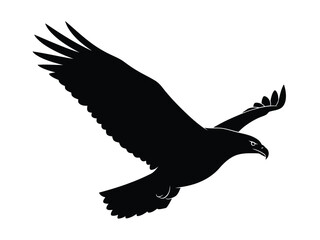 Obraz premium Vector silhouette of black silhouette of an eagle in flight