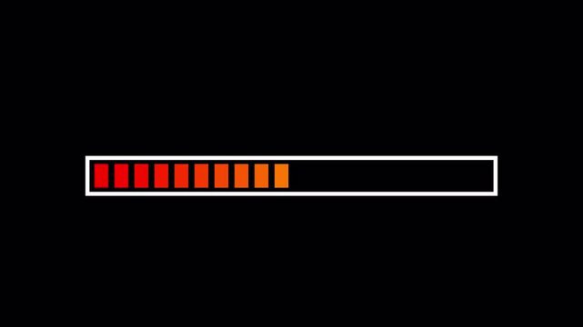 Pixel Loading Bar Animation Video 4K With Alpha Channel