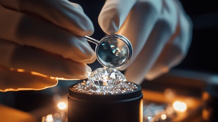 Expert gem inspection with focused precision.