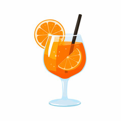 Refreshing Orange Cocktail Illustration with Citrus Garnish