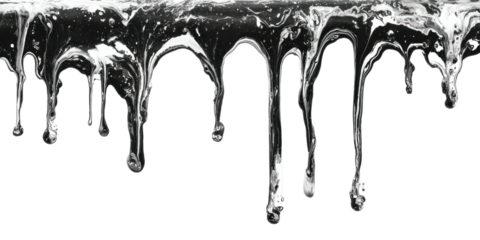 Dripping, glossy fluid with dark background