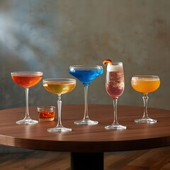 drinks on a wooden table