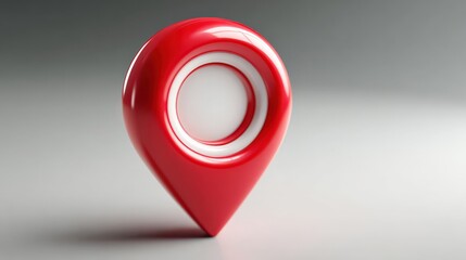A captivating red location pin graphic, signifying navigation and GPS tracking in a visually striking representation. ..Created with Generative AI, not depicting real subjects.