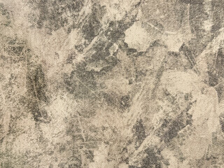 Naklejka premium Close up of random washed pattern on a fabric, in grey and white color. Rustic and weathered surface feel. Seamless background texture