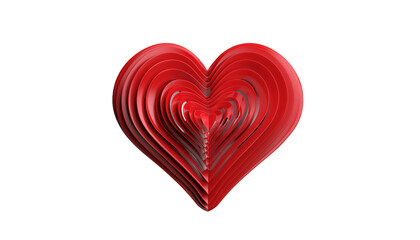 Obraz premium Glossy Red Heart Symbol on Transparent Background