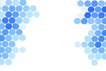 Blue circle pattern with bokeh effects on transparent background for technology and data concepts