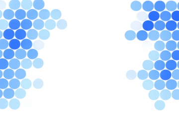 Blue circle pattern with bokeh effects on transparent background for technology and data concepts