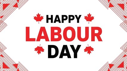 Obraz premium Happy labour day celebration with canadian maple leaves
