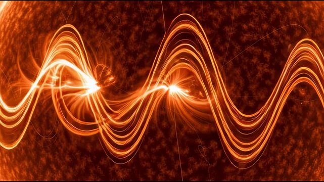Abstract glowing energy waveform illustration with dynamic light effects