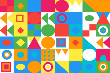 Obraz premium Abstract geometric design with organic curves and sharp edges in a vibrant, energetic color palette.