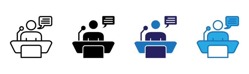 Conference Icon Multi Style Vector Illustration
