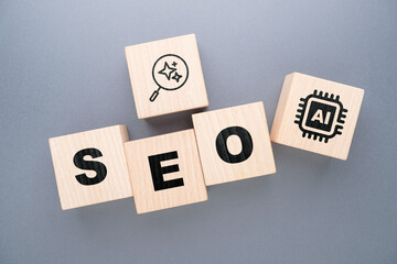 SEO Strategy Enhanced with Artificial Intelligence Concept