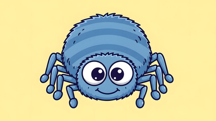 Friendly little arachnid with large eyes and a smile